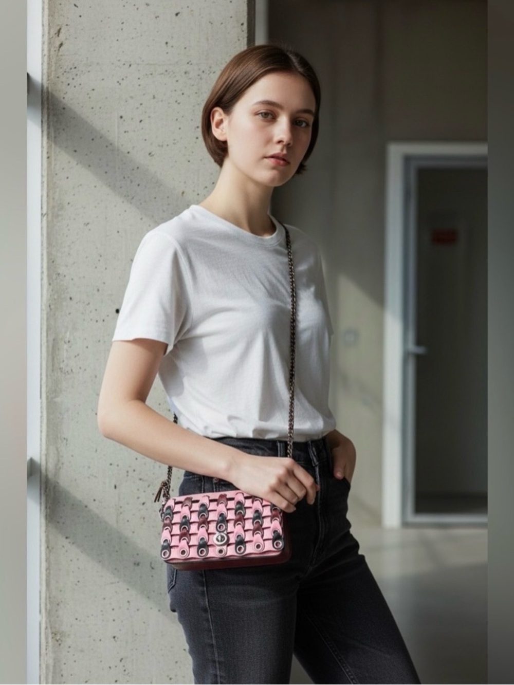 Coach Mini Pink Crossbody with Silver Chain - Picture 12 of 12